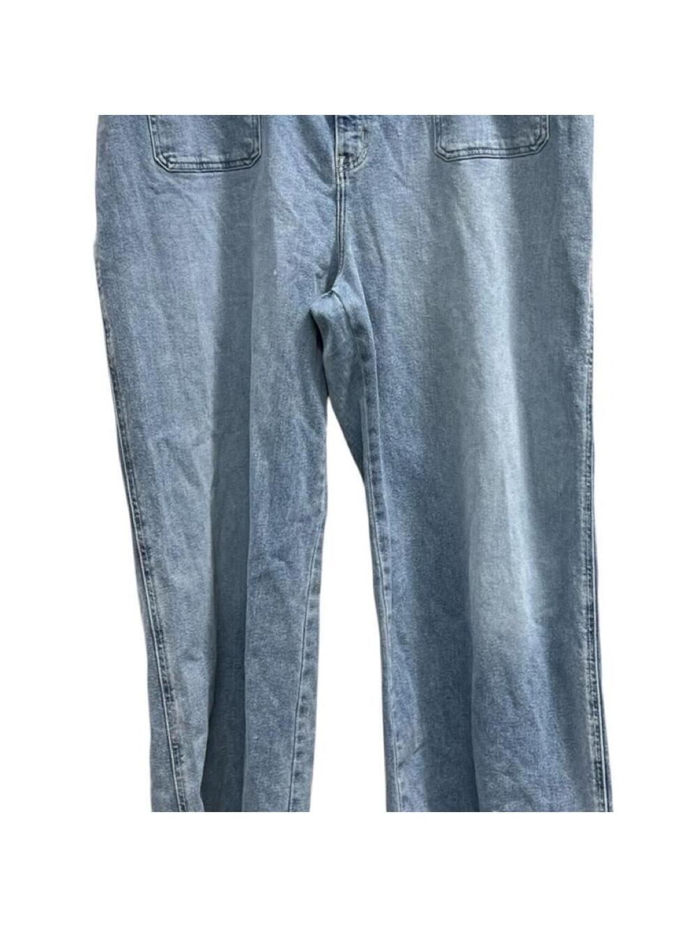 Old Navy light-wash wide-leg denim patch pockets blue denim jeans plus sz 24